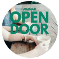 Waimak open door round logo